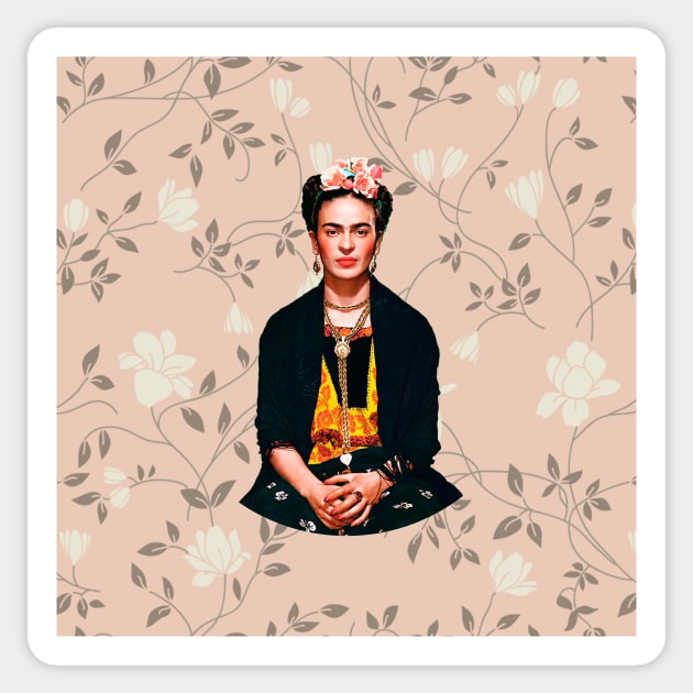 Frida Kahlo - The Rose Flower of Feminism Sticker by François Belchior